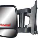 Replacement Extension Long Arm Driver Left Side Mirror Manual Folding Electric Heated Glass with Signal Light Fit RAM Promaster 1500 2500 3500 From 2014 to Onward