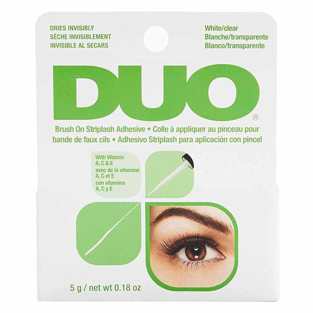 DUO Brush-On Clear Lash Glue Waterproof Strip Lash Adhesive with Vitamins A, C & E, Long Lasting Eyelash Glue, 0.18 oz, 1 Pack