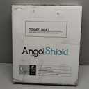 Angel Shield Marble Toilet Seat Durable Molded Wood with Quiet Close,Easy CleanQuick-Release Hinges (Round,Black Marble)