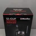Mueller 12-Cup Drip Coffee Maker - Borosilicate Carafe, Auto-Off, Reusable Filter, Anti-Drip, Keep-Warm Function, Clear Water Level Window Coffee Machine, Kitchen Essentials & Accessories (Black)