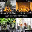 NUPICK 20 Pound Fire Glass, 1/2 Inch Reflective Fire Glass, Fit with Fire Pit and Fireplace, Black