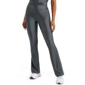 JOYSPELS Flare Yoga Pants for Women High Waisted Casual Pants with Back Pocket Lightweight Workout Bootcut Leggings for Gym, Casual, or Lounge Wear (Gray, M)