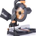 Evolution Power Tools R210CMS Compound Miter Saw, 8-1/4" Multi-Material Cutting TCT Blade Included Cuts Wood Metal Plastic & More, 45 - 45 Degree Miter & 45 Degree Bevel Angles, 1200W, 8-1/4"