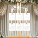 Wedding Seating Chart Display Board, 24x18Inches Acrylic Table Seating Chart for Wedding Reception, Clear Wedding Sign Seating Chart, Welcome Find Your Seat Display Board (Transparent)