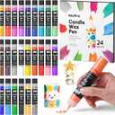 Nicpro Candle Wax Pen, 24 Colors 3D Candle Paint Include Glitter Silver Gold, Safe DIY Candle Making & Painting Kit, Dry Fast Vibrant Colors Wax Paint for Birthday Holidays Wedding Party (1 oz, 30 ml)