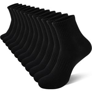 eallco Mens Ankle Socks Cotton Quarter Thin Ankle High Mini Crew Socks for Men 6 Pairs