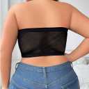 WDIRARA Women's Plus Size Strapless Front Closure Bandeau Bra Seamless Wireless Bralette Tube Top (Black, XXXL)