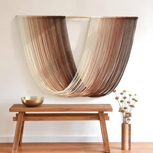 Flber Tie-Dye Macrame Wall Hanging Large Bohemian Yarn Tapestry Wall Décor,59" Wx 35" L 