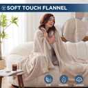 Westinghouse Electric Blanket Full Size, Super Cozy Soft Flannel 80"" x 84"" Heated Blanket with 10 Fast Heating Levels & 1-12 Auto-Off, Machine Washable, ETL&FCC Certification, Beige