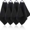 4 Pack Magnetic Cleaning Cloth Microfiber Dry Erase Eraser Board Cleaner Washable Whiteboard Cleaning Cloth Erasers for Blackboards Chalkboards Glassboards Home Office Black 9.5'' x 9.5''