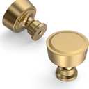 Amerdeco 10 Pack Champagne Bronze Cabinet Knobs Single Hole Cabinet Pulls Diameter Round Drawer Knobs and Pulls for Bathroom Cabinets ZH0075