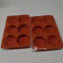 JOERSH 2-PK Silicone Egg Bite Molds Deep 3 Inch Frittata Baking Pans, Non-Stick Round Silicone Molds for Egg Breakfast Sandwich, English Muffin, Cheesecake, Dinner Rolls (2 Pcs: 6 Cups, Deep)