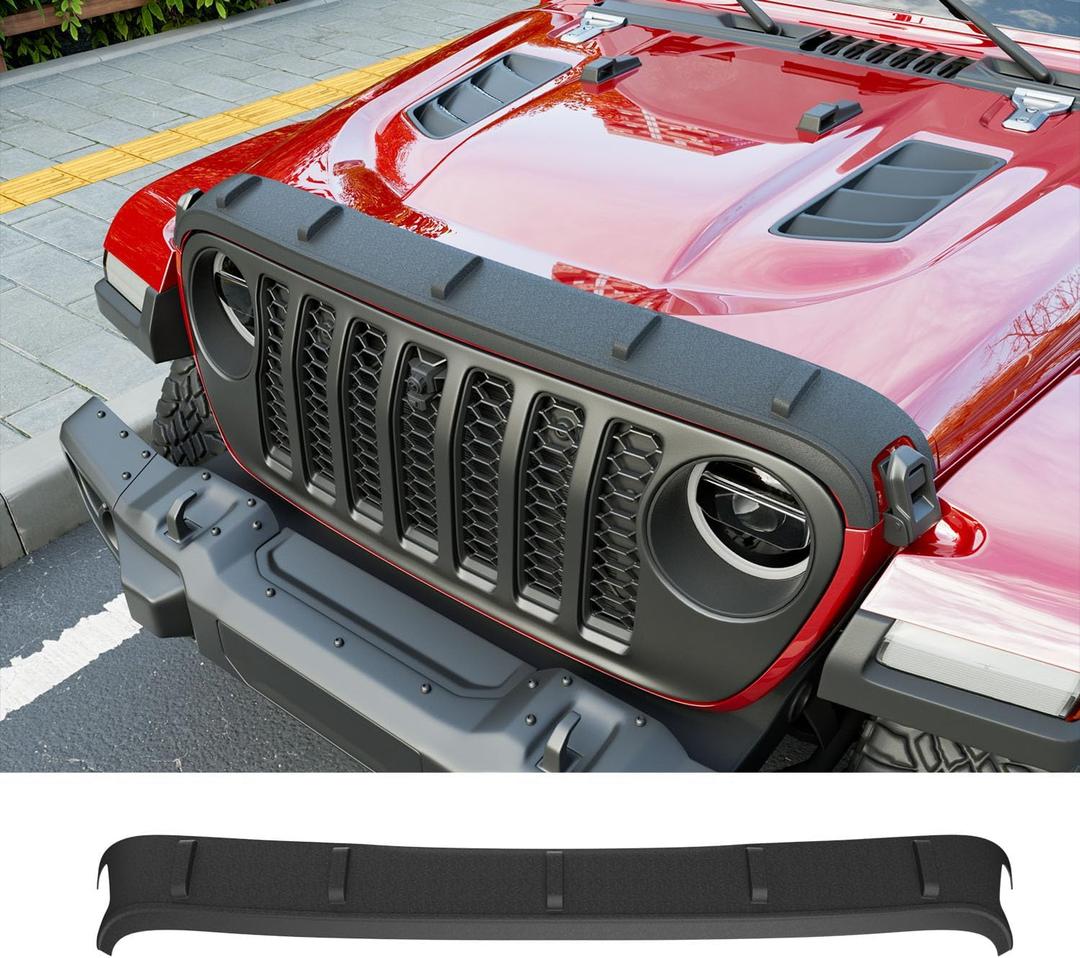 powoq Hood Deflector Compatible with 2020-2025 Jeep Gladiator JT Hood Protector Wrangler JL Shield TPE Deflector Replacement for 2020-2025 Jeep Gladiator JT Accessories
