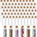 Patelai 24 Pcs Small Glass Jars with Cork Lids, Mini Potion Bottles Bulk Tiny Wishing Vial Spell Jars for DIY Art Crafts Gift Valentine Wedding Birthday Party Favors Decorations (40 ml)