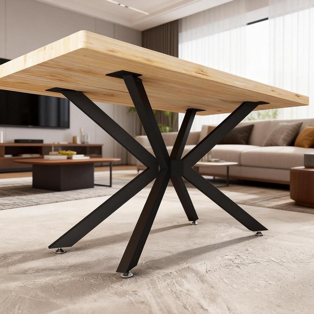 Heavy Duty Metal Desk Legs 29 Inch - Industrial Wrought Iron Table Base for Glass, Marble, Wood Table Tops - Desk Frame for Home Office, Kitchen Island, Writing & Computer Desk (Black)