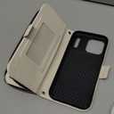 OCASE for iPhone 17 Pro Max Crossbody Wallet Case - Stylish PU Leather Handbag Phone Purse with Zipper Closure, Card Slots & RFID Blocking - Wrist Strap, Lanyard, Kickstand - Cream