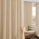 RAIN CITY Pinch Pleated Curtains 90 Inches Long Set of 2, Luxury Thick Linen Drapes Back Tab with Hooks,Light Filtering Window Curtain Panels for Living Room 50 Width 90 Length Khaki
