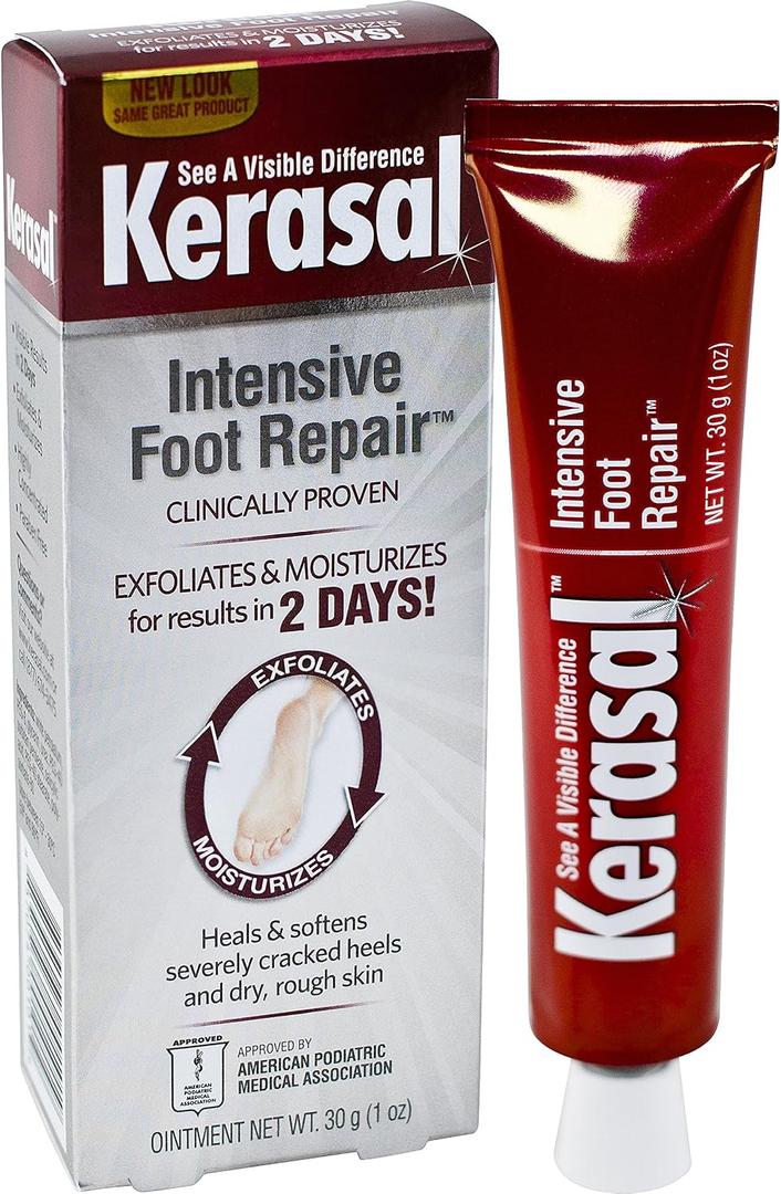 Kerasal Intensive Foot Repair, Skin Healing Ointment for Cracked Heels and Dry Feet, 1 Oz