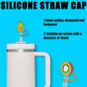 2 x 5pcs Apple Stanley Cup Straw Cover Stanley Straw Topper Cup Accessories Cup 40 Oz (Black F2)