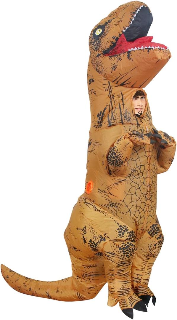 Kids Dinosaur Inflatable Costume (110 cm-140 cm) Funny T. rex Costume for Mardi Gras Halloween Party Christmas