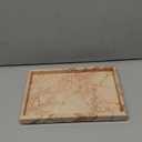 Marble Bathroom Tray, Pure Natural Vanity Tray, Marble Trays for Kitchen Counter Non-Ceramic/Non-Resin, Stone Tray 12 x 8 inch (Pink)