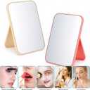 12 Pcs Desktop Makeup Mirror, 8" Vanity Table Mirror with Stand, 90Adjustable Portable Folding Travel Mirror for Spa Party, Girl, Women, Beauty, 4 Color
