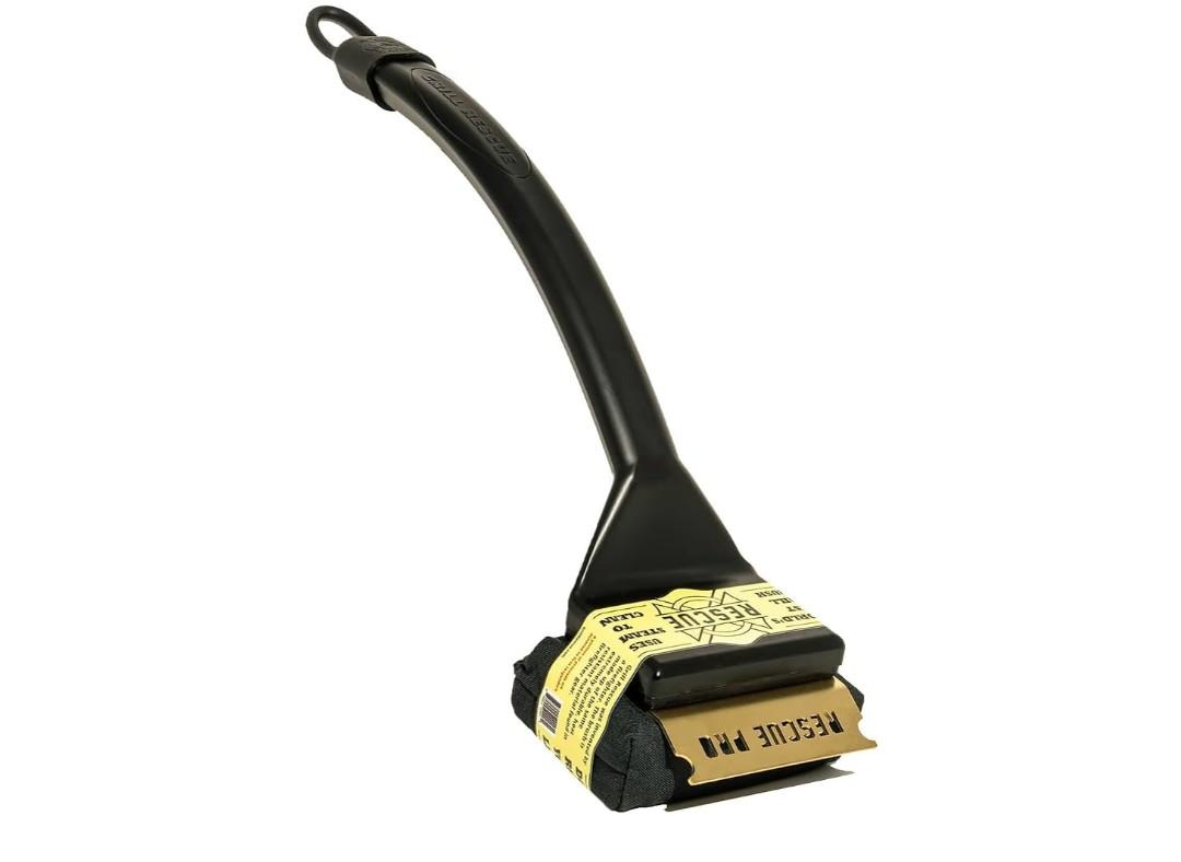 Grill Rescue BBQ Replaceable Scraper Cleaning Head, [Rescue-Upgraded], Bristle Free Grill Brush, Durable and Unique Scraper Tools for Cast Iron or Stainless-Steel Grates, Barbecue Cleaner (Rescue Pro)