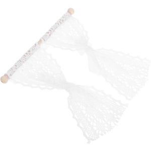 Hemoton Miniature Lace Curtain for Dollhouse Decoration Tiny House Window Accessory Romantic Design for Miniature Scenes for Photography Props and Room Decor
