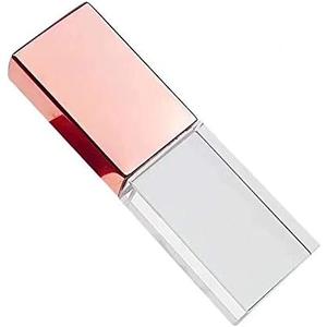 Rose Gold Crystal 32GB USB 2.0 Flash Drive LED Light Glass Pen Drive Thumb Drive Memory Stick Gift for Boy Girls Kids Adults Pendrive USB Stick