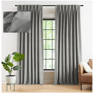 Kayne Studio Back Tab Velvet Pinch Pleated Curtains 90 Inch Long,Room Darkening Thermal Insulated Noise Reducing Window Treatments Drapesfor Living Room Pewter Gray,22 Hooks,2 Panels,38" x 90"