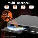 Region Free DVD Player with 1080p HDMI Upscaling, Compact Multi-Format CD/DVD/USB Player for Smart TV, Plays All Region DVDs, HDMI/RCA Cables and Remote Included for Home TV (Black)