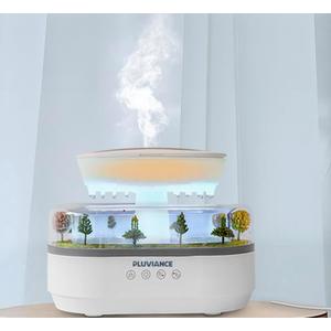 PLUVIANCE Raindrop Aroma Diffuser | 7-Color LED Light Rain Cloud Humidifier with Water Drip & Rainfall Sound (250 ml) - Humidifier with Aromatherapy & Auto Shut-off Timer For Bedroom, Office, Home