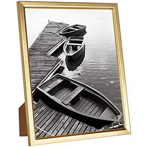 Giverny 8x10 Picture Frames, Gold Photo Frames for Wall or Tabletop Display, Simple Design Glossy Finish Frame Perfect for Home Decoration, Office, Hotel and Various Ceremonies Praties