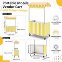 Woanger Portable Foldable Vendor Cart with Canopy, Yellow, 47.2 x 23.6 inches