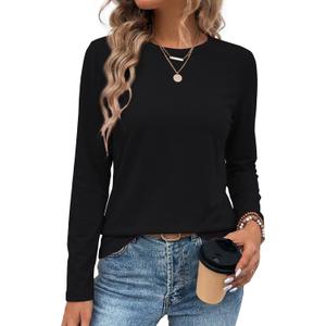Women's Cotton T-Shirts Short Sleeve Crewneck Basic Solid Color Tee Loose Fit Shirts Breathable Comfy Summer Tops 2026 (M)