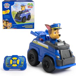 Paw Patrol Chase RC Action Cruiser, Remote Control Car with LED Lights & Easy-Steer Controller, Pretend Play Kids Toys for Boys & Girls Ages 3 and Up