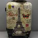 InUSA Paris Print Luggage with Spinner Wheels | Durable Lightweight Hardside Suitcase | Travel Bag with Handle and Trolley | 20 Inch Carry-On Spinner Luggage