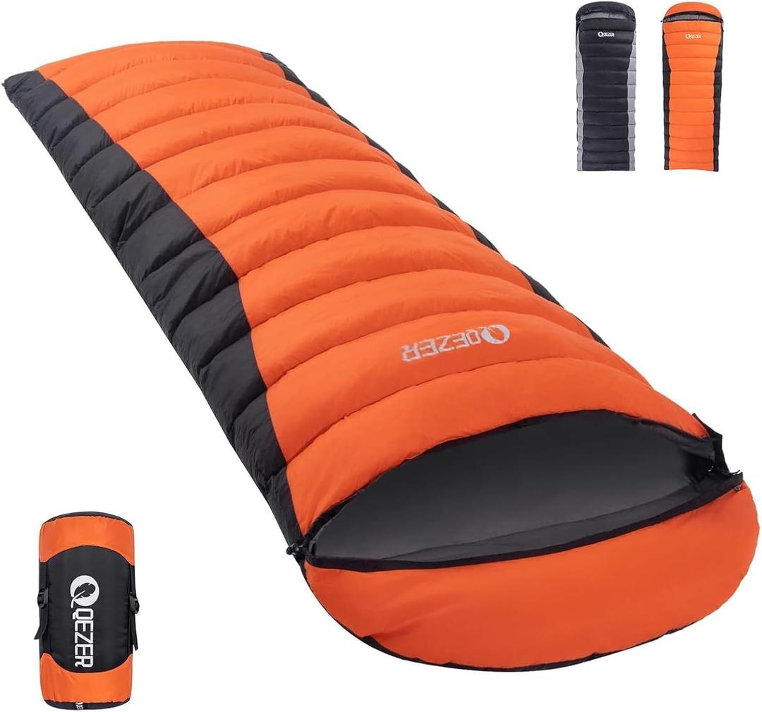 Ultralight Down Sleeping Bag for Adults - 600 Fill Power, Cold Weather, Backpacking, Camping, Hiking