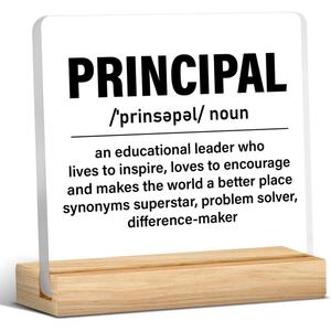 Principal Gifts for Men Women, Principal Gift Ideas, Principal Appreciation Gifts, Principal Definition Acrylic Desk Sign Decor