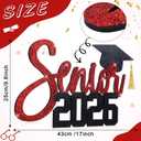 CroBlissful 2026 Senior Sign Graduation Party Decorations Wooden 17 Inch Senior Board Photo Booth Props Class of 2026 Grad Picture Props for Graduation Night Party(Black Red)