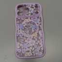 GVIEWIN for iPhone 17 Pro Case Compatible with MagSafe [Curly Wave Edge][Full Camera Protection] Floral Translucent Shockproof Magnetic Women Phone Case for iPhone 17 Pro 6.3'', Apricot Blossom/Purple