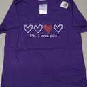 PS I Love You Day Valentine's Day Purple Heart Women Men Kid T-Shirt 4T Toddler