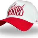 Vintage Country Trucker Hat | Snapback | Western Cute Caps for Cowgirls and Cowboys | Embroidered | Red and Cream Trucker Hat