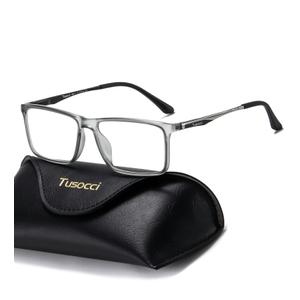 Tusocci Blue Light Blocking Glasses,Computer/Gaming/Phone/TV Use Anti Eyestrain & UV Glare with Glasses Case Matte Transparent Grey