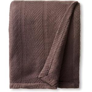 Eddie Bauer Home | Herringbone Collection | Blanket - 100% Cotton, Lightweight & Breathable, Machine Washable Easy Care, King, Mushroom