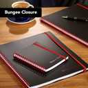 Black n' Red Notebook, Business Journal, 11" x 8", 70 Sheets, Ruled, Optik Paper, Scribzee App, Flexible Poly Cover, Wirebound, Black (K67030)