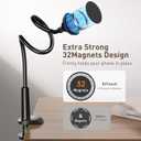 Magnetic Gooseneck Phone Holder Mount for iPhone 17/16/15/14/13/12 - Magnetic Stand Tabletop Clamp 360Rotation Adjustable for Office/Home Compatible with iPhone 17 16 15 14 13 12 Mini Plus Pro Max