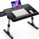 Besign LT07 Lap Desk [Extra Large], Adjustable Laptop Table, Portable Standing Bed Desk, Foldable Sofa Breakfast Tray, Notebook Computer Stand for Reading and Writing (Black)
