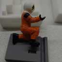 Astronaut Resin Pen Holder, Mobile Phone Stand, Device Stand, Desk Organizer Decorative Pen Holder (Orange&Golden)