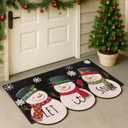 Lyrow Natural Coco Coir Winter Doormat Snowman Doormat Let It Snow Winter Floor Mat 29.5 x 17.7 Inch Snowman Holiday Decorative Non-Slip Mat for Front Door Outdoor Entrance Indoor